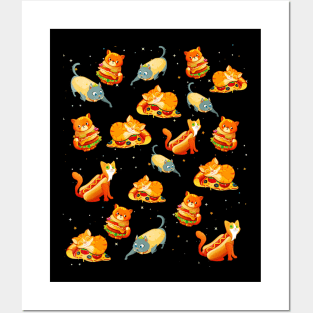 Crazy Space Cat  taco Food Posters and Art